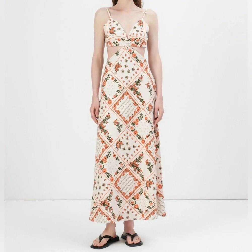 Abercrombie & Fitch The A&F Julia Slip Cutout Maxi Dress‎ Size XLT